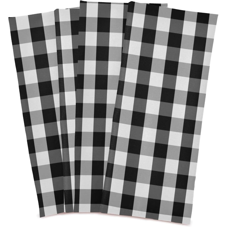 3-Piece Buffalo Plaid Christmas Kitchen Towel Set - Black & White Farmhouse Dish Towels 2 thumbnail image