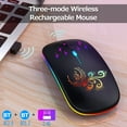 thumbnail image 3 of Mistaha Souris Optique Sans Fil 2.4G+Bluetooth3.0+Bluetooth5.2 3 Modes Souris Ergonomique Batterie Rechargeable 500mAh Intégrée pour PC Portable, 3 of 8