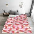 thumbnail image 5 of Bingfone Sweet Watermelon Print Flannel Fleece Blanket Throw Blanket for Bed,Sofa,Couch,Travel,Camping(60"x50" ), 5 of 8