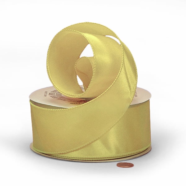 Yellow Satin Wired Ribbon 1 1/2" X 25 Yards by Paper Mart