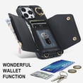 thumbnail image 4 of ShellTech for iPhone 14 Pro Wallet Case with Cross Body Chain,Zipper Case Cover with Coin Pocket Lanyard,Black, 4 of 10