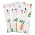 thumbnail image 2 of Multi-Purpose Kitchen Towels 28x18 Inch Dishcloths with Hanging Loop Decorative and Practical Towels for Kitchen, Dining White Rabbits and Carrots, 2 of 7