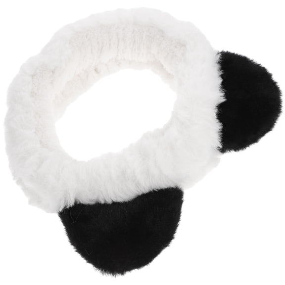 NIAIZEK White Adult Headband with Plush Bear Ears Soft Fabric Hair Accessory
