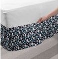 thumbnail image 2 of Christmas Bed Skirt, Winter Doodle Happy New Year Themed Abstract Trees with Snowflakes, Elastic Bedskirt Dust Ruffle Wrap Around for Bedding Decor, 4 Sizes, Pale Blue Dark Blue, by Ambesonne, 2 of 2
