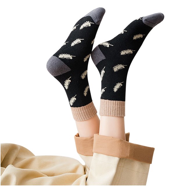 IROINID Chaussettes Cheville pour Femmes Hiver Chaussettes en Polaire Corail Tube Moyen Bas Rétro