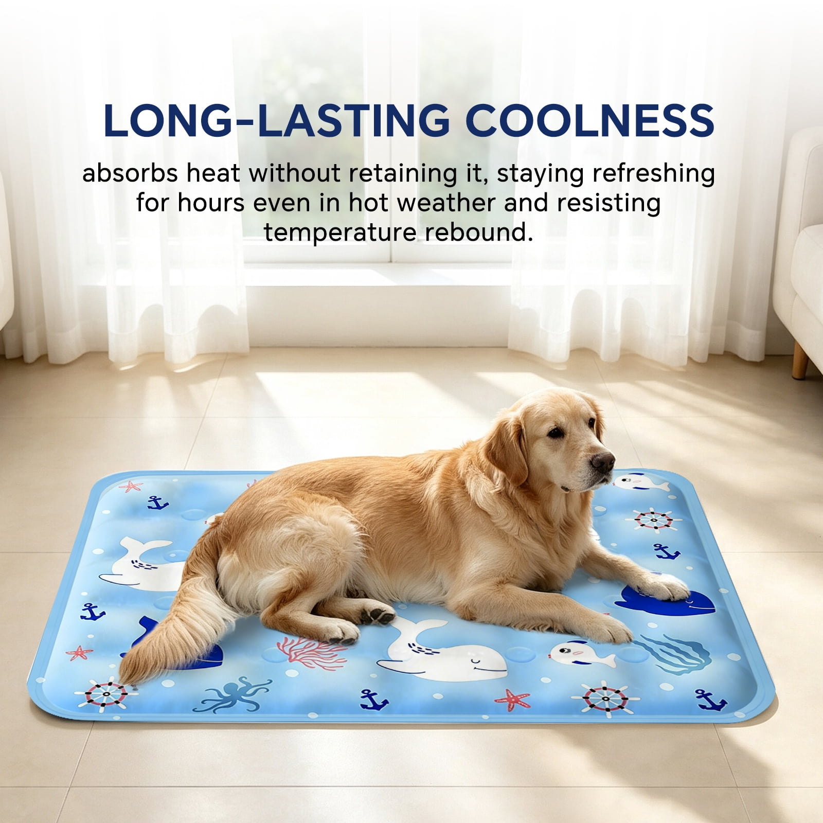 Pet Cooling Mat, Instant Cool Gel Pad for Dogs & Cats, Summer Instant Chill No Refrigeration, Portable Reusable Sleeping Bed (70*120cm/27.56*47.24in)
