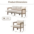 thumbnail image 6 of COMLAX FIELD Outdoor Furniture Set, 3-Piece Metal Patio Conversation Set with 6" Thick Cushions, Outdoor Couch and Patio Chairs Set, 6 of 6