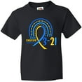 thumbnail image 3 of Inktastic 3-21 World Down Syndrome Day Blue and Yellow Rainbow Ribbon Youth T-Shirt, 3 of 5