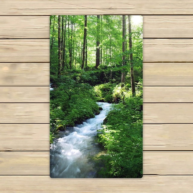 Toalla de mano ABPHQTO Clean Stream y bosque verde tamaño 40x70 cm
