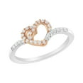 thumbnail image 2 of Rose Gold Plated Sterling Silver 1/5 ct TDW Diamond Heart Cocktail Ring (I-J, I2-I3), 2 of 8