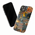 thumbnail image 3 of Classic Retro Halloween Phone Case, Trick or Treat Pumpkin Black Cat iPhone Cover for iPhone 16 15 14 13 12 11 Pro Max Plus Mini, 3 of 6