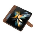 thumbnail image 5 of Decase for Samsung Galaxy Z Fold 5 7.6" 2023 Case, PU Leather Flip Fold Wallet Cover, Detachable Wrist Strap, Card Slots Cash Pocket, Shockproof Full Protective Shell, Brown, 5 of 9