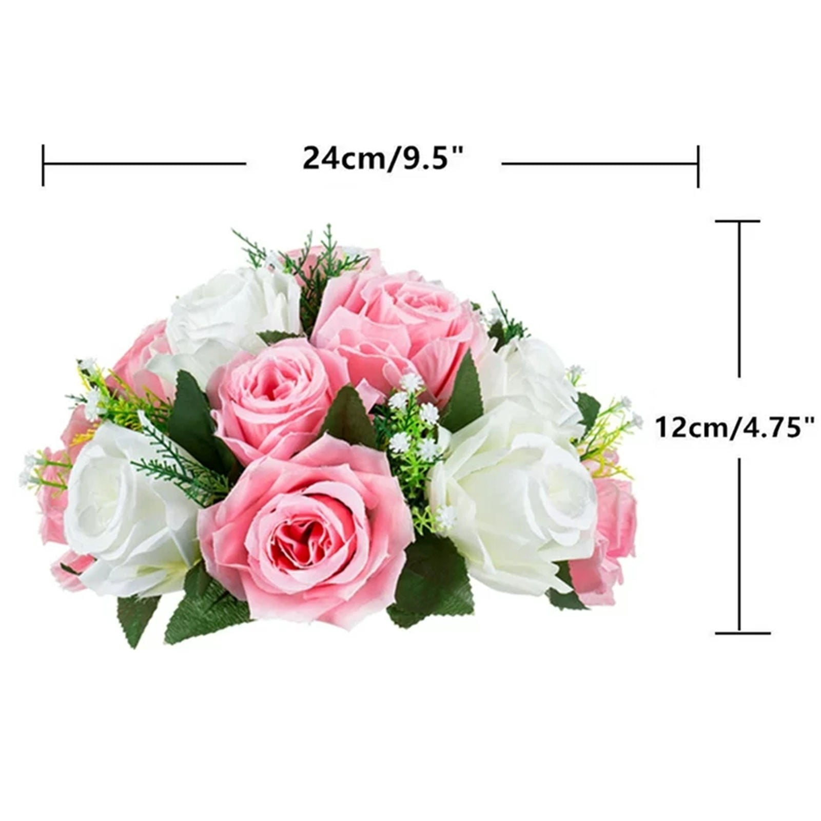 2-Pack White Powder-Coated Silk Flower Ball – Miyuadkai Simulation Silk Flower Ball for Wedding Car Staircase Decoration, Main Table Centerpiece Wedding Props