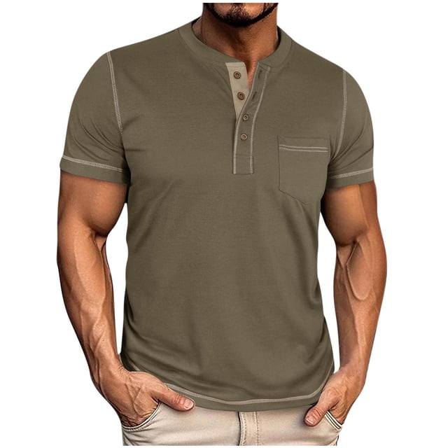 Camisas de Manga Corta Casual Moda Suéter Color Sólido Cuello Redondo Blusas, Ligera Camisa de Verano Transpirable