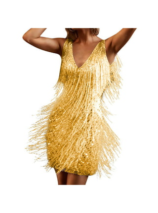 QIPOPIQ Clearance Cocktail Dresses for Women Party V-Neck Strapless Cami  Dress Glitter Sequin Spaghetti Strap Mini Dresses