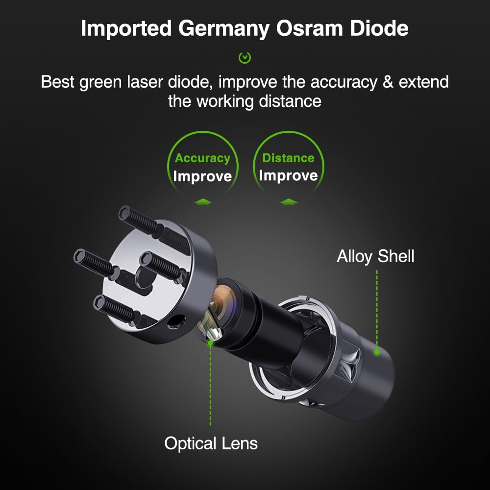 Self-Leveling Laser Level, 98Ft Green Beam Cross Line Laser Level Tools for Picture Hanging and DIY Application with AA Battery