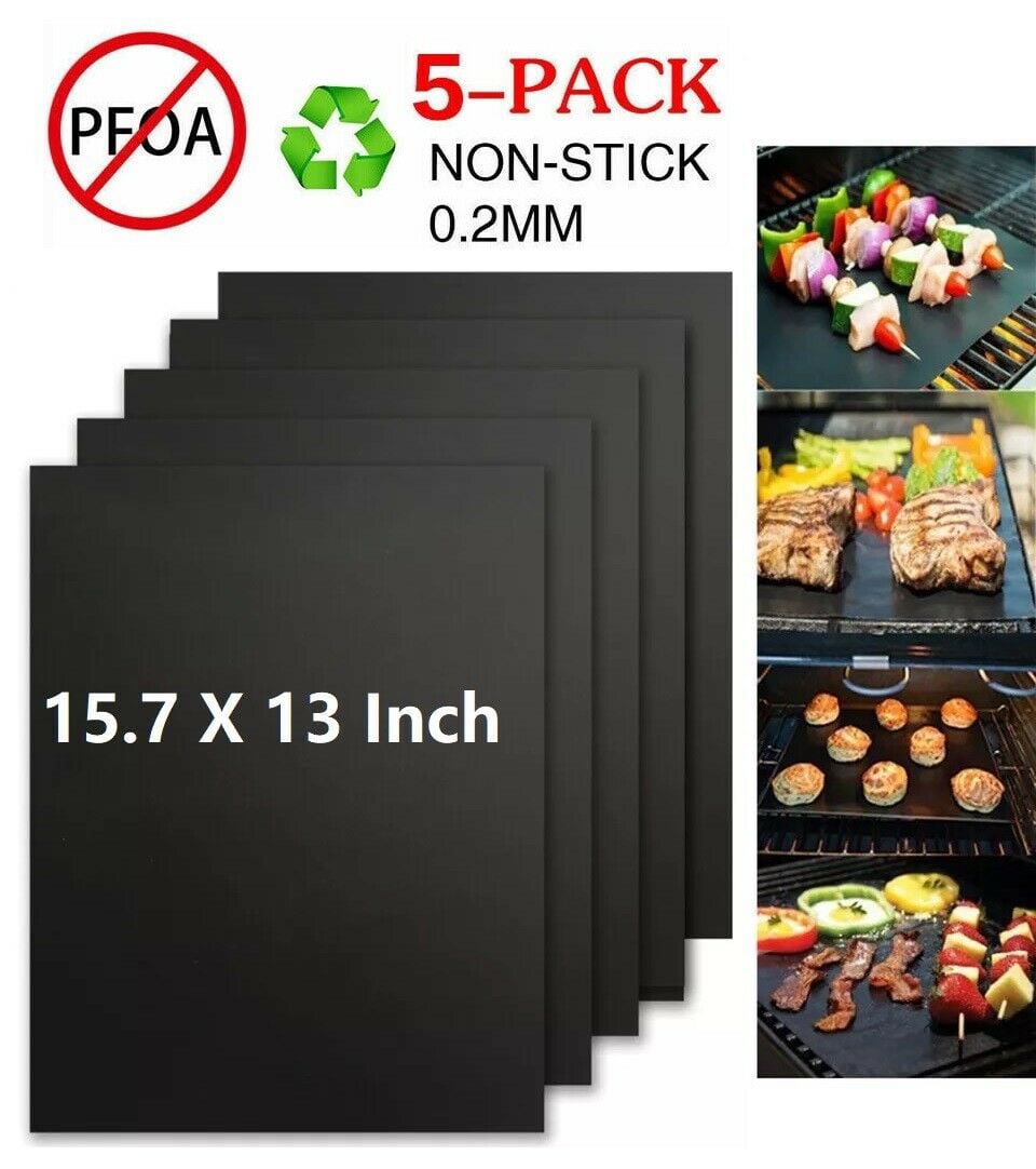 5PACK Copper Grill Mat Non-Stick Baking Mats Reusable BBQ Liner Cooking Sheet ST 