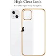 thumbnail image 2 of Compatible with iPhone 14 Plus Basic Case Ultra Transparent Shockproof Protective Cell Phone Case Non-Yellowing Flexible TPU Liquid Silicone Slim Thin Cover-Gold, 2 of 14
