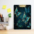 thumbnail image 5 of Coolnut Acrylic Clipboards with Low Profile Clip, A4 Standard Size 9" x 12.5" File Holder for Writing Drawing, Clip Boards for Doctors Offices, Blue and Gold Butterfly Gifts, 5 of 7