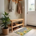 thumbnail image 5 of Summer Floral Indoor Door Mat 18x30 Inch Watercolor Sunflower Eucalyptus Leaves Black Plaid Front Door Mat Non Slip Washable Entryway Rug Low Profile Dirt Trapper Doormat for Bathroom Kitchen Bedroom, 5 of 9