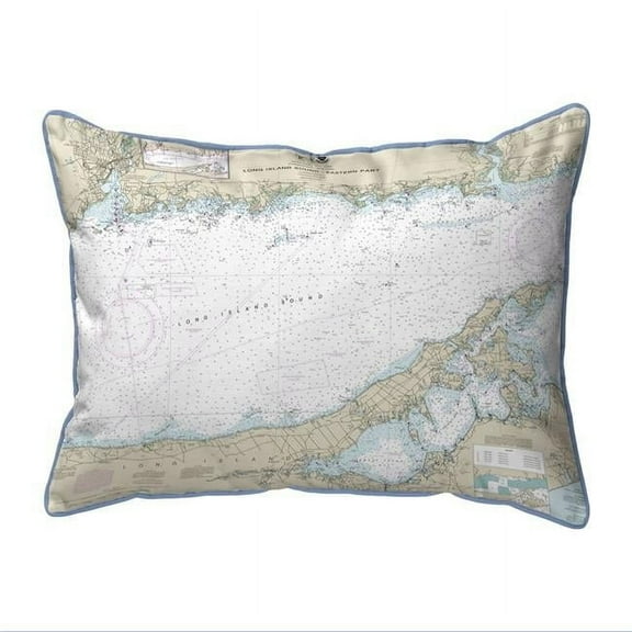 Betsy Drake ZP12354ES 20 x 24 in. Long Island Sound - Eastern Part, NY Nautical Map Extra Large Zippered Indoor & Outdoor Pillow