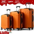 thumbnail image 3 of Zimtown Hardside Lightweight Spinner Orange 3 Piece Luggage Set with TSA Lock, 3 of 12