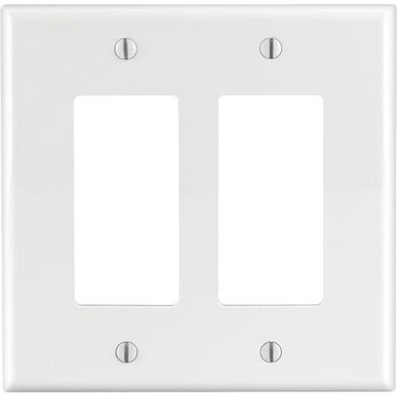Leviton Decora White 2 gang Nylon GFCI/Rocker Wall Plate 1 pk