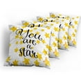 thumbnail image 5 of Ambesonne Saying Throw Pillow Cover 4 Pack, Star Phrase, 18", Earth Yellow Black, 5 of 7