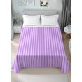 thumbnail image 4 of Queen Flat Sheet 90"x102", Purple Pink Soft Lightweight Bedding Flat Sheets Only, Geometric Vertical Striped Solid Rainbow Brushed Microfiber Top Bed Sheet, Breathable StainResistant Bedsheets, 4 of 9