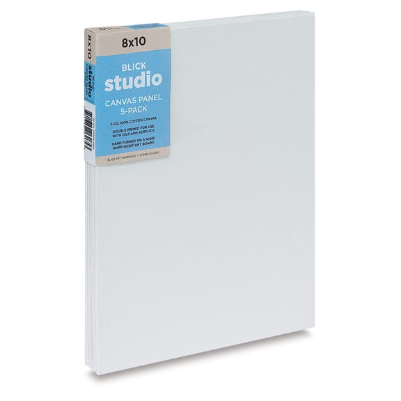 Blick Studio Cotton Canvas Panels - 8" x 10", Pkg of 5