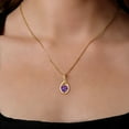 thumbnail image 3 of Gem Stone King 18K Yellow Gold Plated Silver Purple Amethyst and Yellow Citrine Pendant Earrings Set for Women (3.32 Cttw, Gemstone February Birthstone, with 18 inch Chain), 3 of 4
