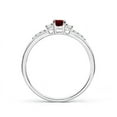 thumbnail image 2 of ANGARA Natural Classic Oval Ruby and Diamond Three Stone Engagement Ring in 14K White Gold for Women (Size-5x3mm) | July Birthstone, Birthday, Anniversary, Jewelry Gift for Women | Natural Ruby Ring, 2 of 8