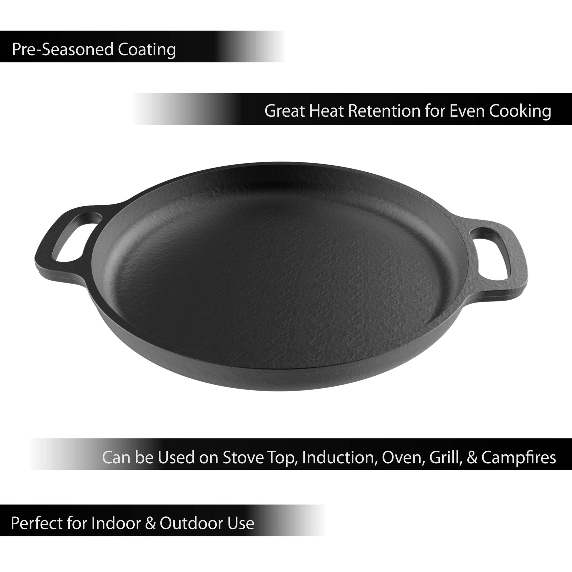 Generic Backcountry Iron 13.5 Inch Cast Iron Pizza Pan with Loop