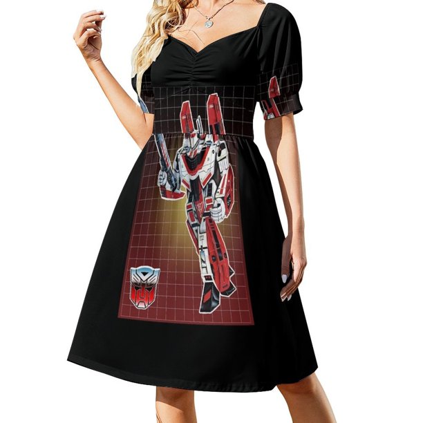 JETFIRE G1 BOX ART Vestido de manga corta Vestido de cumpleaños Vestido de dama de honor Mujer Mujer para mujeres