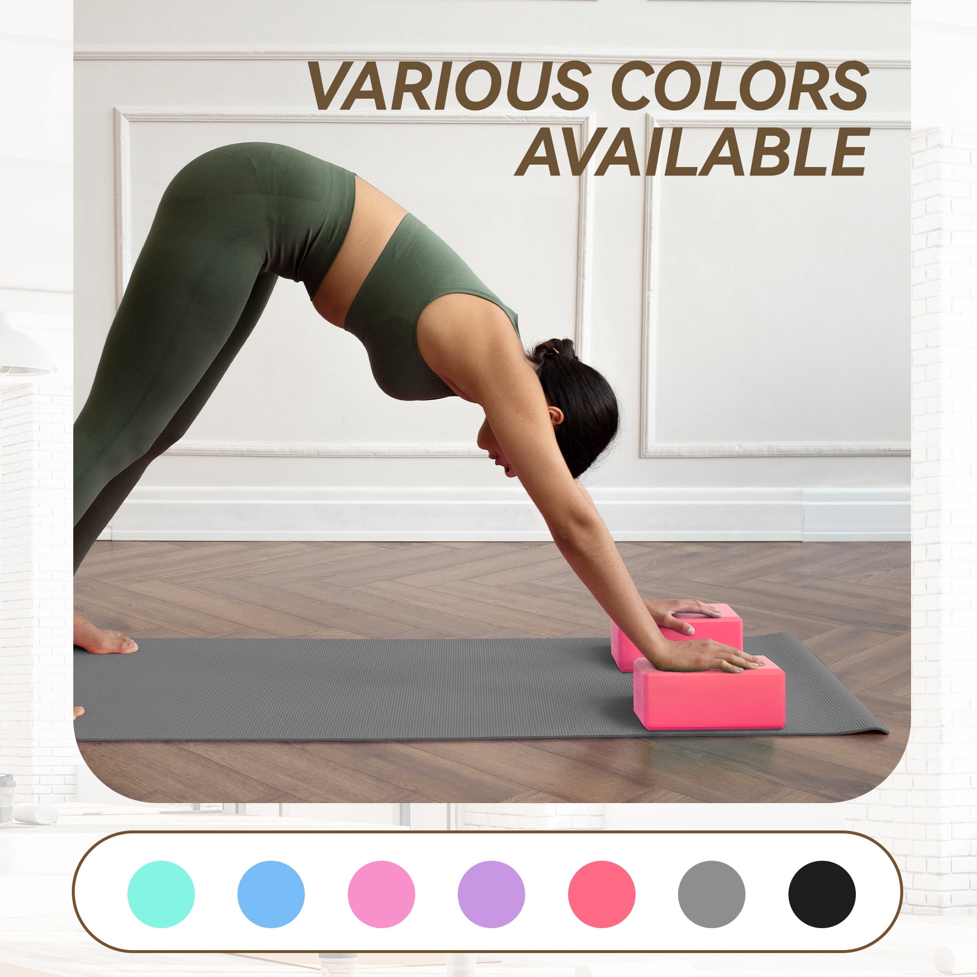 BalanceFrom Set of 2 High Density Yoga Blocks, 9"x6"x4" Each