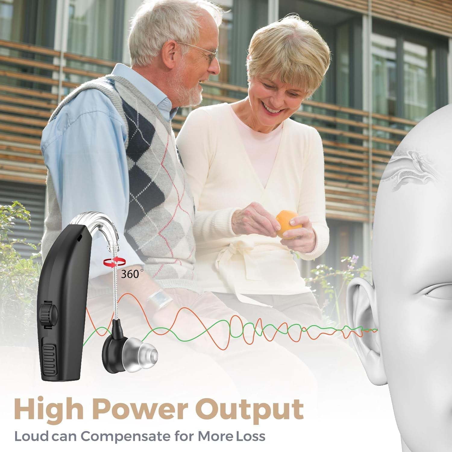 MEDca Rechargeable Digital Hearing Amplifier (Pair of 2) - Personal Hearing Enhancement Device with All-Day Battery Life, Active Digital Noise Reduction - Black
