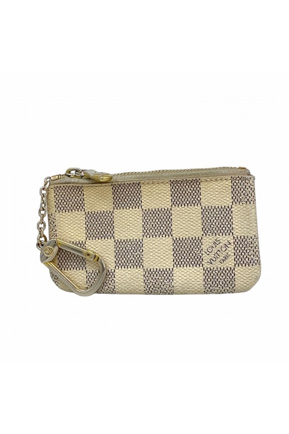 Pre-Owned Louis Vuitton Damier Azur Pochette Cle Wallet/Coin Case N62659 White Women's P2294914