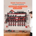 thumbnail image 2 of VEVOR Power Tool Organizer with Charging Station, 4-Layer Drill Storage Rack with 8 Drill Holders & Side Pegboard, Garage Tool Organizer Built in 8 Outlet Power Strips for Garage, Workbench, Workshop, 2 of 9