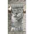 thumbnail image 3 of Ambesonne Urban Quilted Bedspread Set 2 Pcs, NYC Dramatic Skyline, Twin Size, Black White, 3 of 3