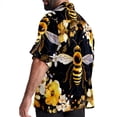 thumbnail image 3 of Starry Bees in the Sky Men's Short Sleeve Casual Printed Button Down Beach Shirts, 3 of 6