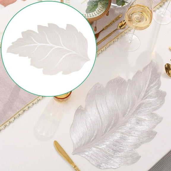 CAIMYY Heat Resistant 3D Embossed Placemats Washable PVC Table Mats for Kitchen Dining Decor White