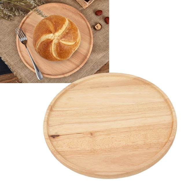 Bandeja De Madera, Bandeja Para Servir Redonda, Simple, Antideformación, Engrosada Para Dormitorio