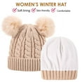 thumbnail image 2 of REDESS Women's Winter Beanie Hat with Two Pompoms and Warm Fleece Lining-Wine Red, 2 of 7