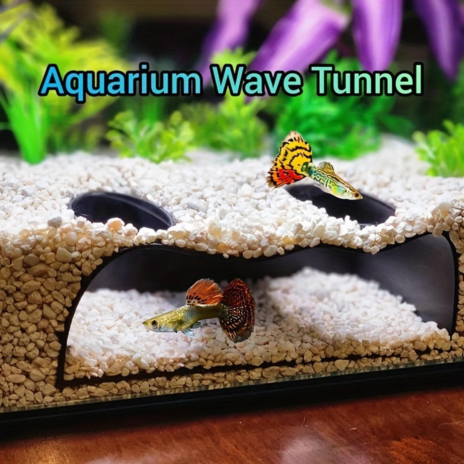 BIMZUC Aquarium Tunnel 2‑Entrance Fish & Shrimp Hideout – Safe ABS Submarine Cave for Small Aquatic Creatures