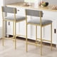 thumbnail image 5 of Set of 2 kitchen bar stools con footrest-pu forrado counter height barstools-bar sillas con back para kitchen island/apartment/counter bar-easy to assemble-gold, 5 of 6