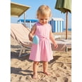 thumbnail image 5 of BemeyourBBs Toddler Baby Girl Summer Tank Dress Clothes Casual Solid Color Elastic Waist Sleeveless Pockets Dress Cute Beach Party Casual Dress, 5 of 9