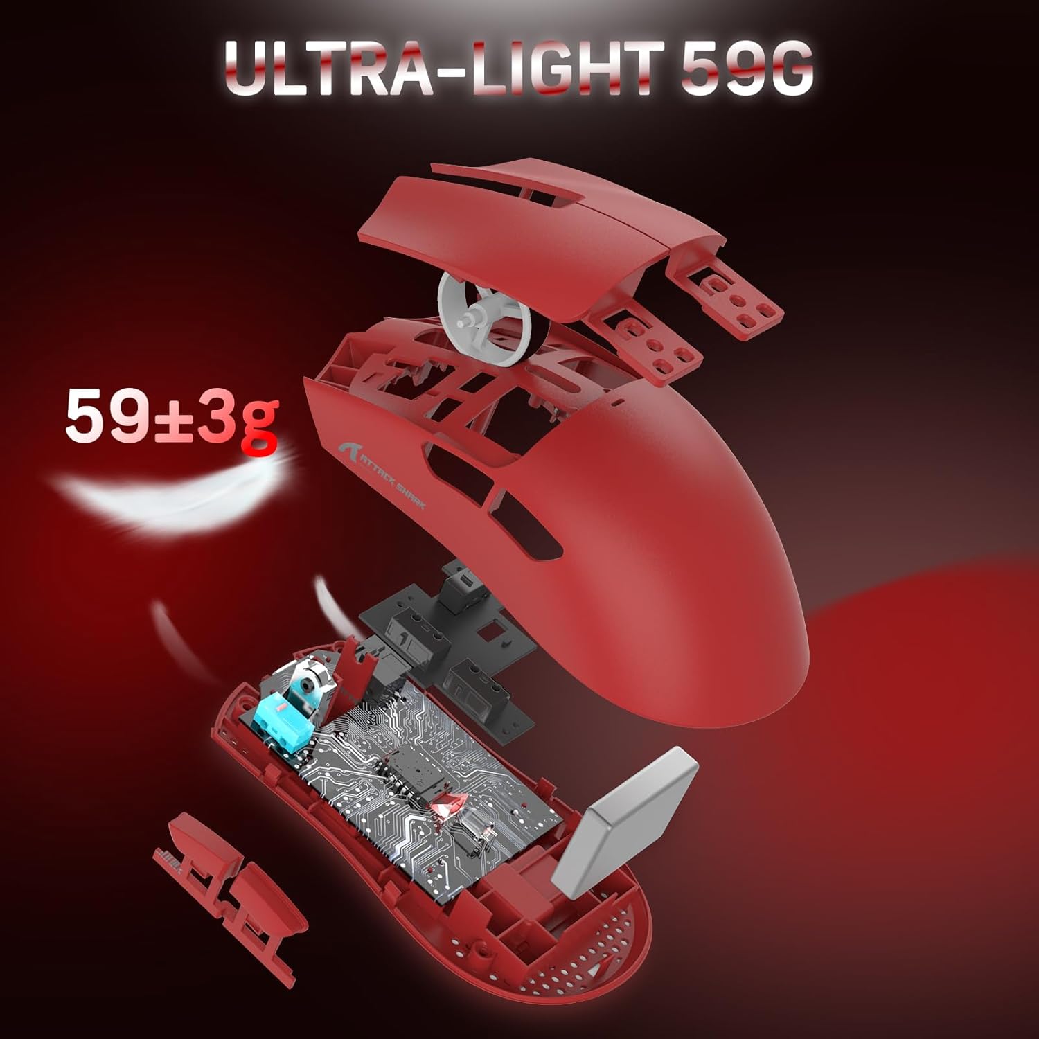 Attack shark x11 ultra レッド X11 SHARK ATTACK ultra x11 RGB