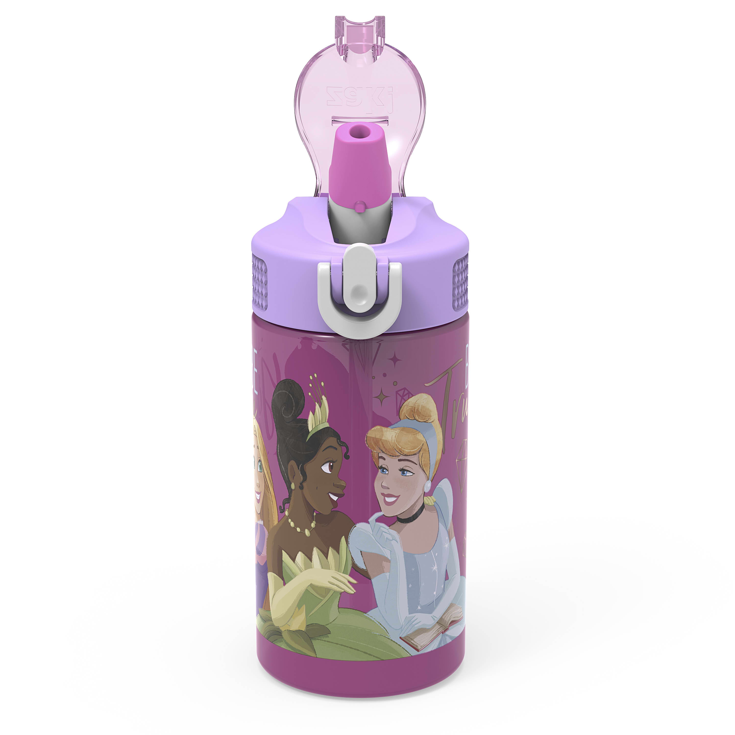 Zak Designs Disney Ultimate Princess 16 Fluid Ounces Reusable Leakproof  Plastic Water Bottle