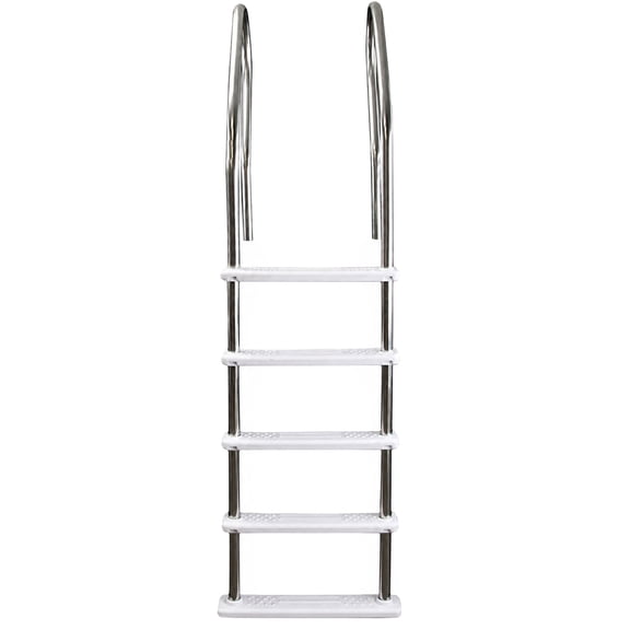 Aqua Select Hi-Rise Reverse Bend Stainless Steel in-Pool Ladder with Resin Steps
