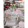 thumbnail image 5 of Outdoor Tablecloth with Umbrella Hole for Patio/Picnic/Party/Camping, Summer Beach Starfish Waterproof Table Cloth Round Cover Washable, Pink Coastal Ocean Conch Wood Grain (Dia 60"), 5 of 9